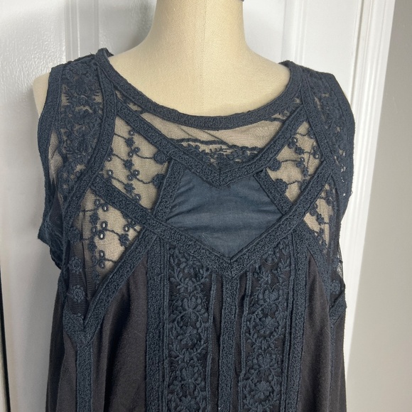Double D Ranch Lace Detail tunic Dress – Black Size Large Western - Picture 4 of 7